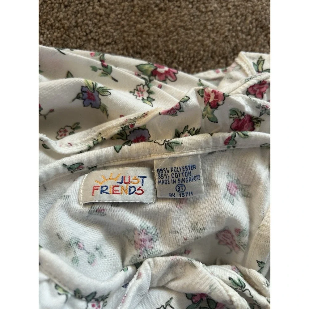 Vintage 90s Era Just Friends Floral Long Romper Size Toddler 3T